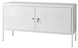 Låsbart skåp metall, vit, 1190x630mm
